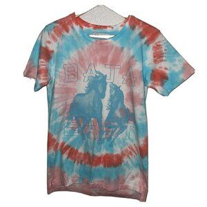 BAJA East Tie Dye T-Shirt Womens Size 0 Small Medium Horses (M)